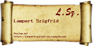 Lampert Szigfrid névjegykártya